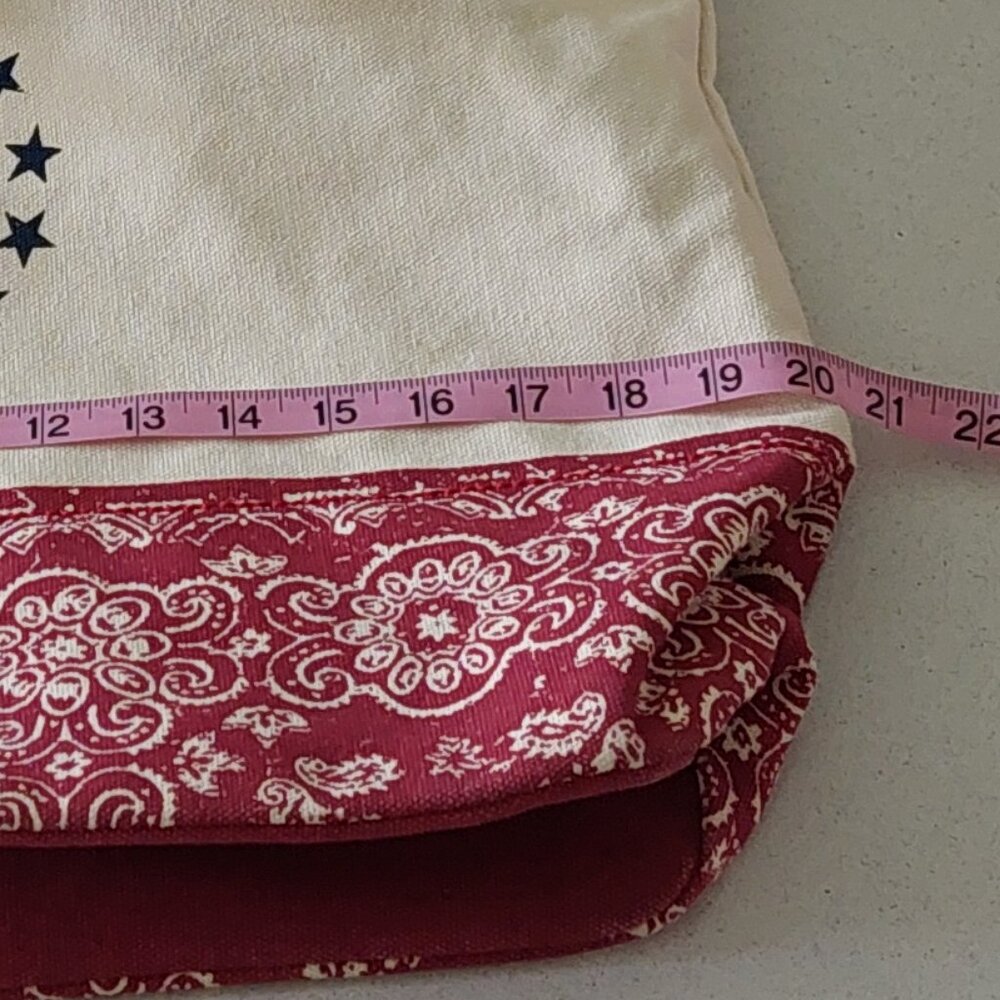 PURE Red & Blue Stars Canvas Tote Bag with Rope Handles - Picture 14 of 16